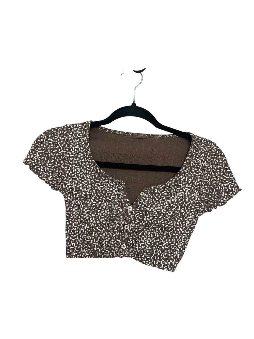 Brandy Melville Brown Floral Crop Top